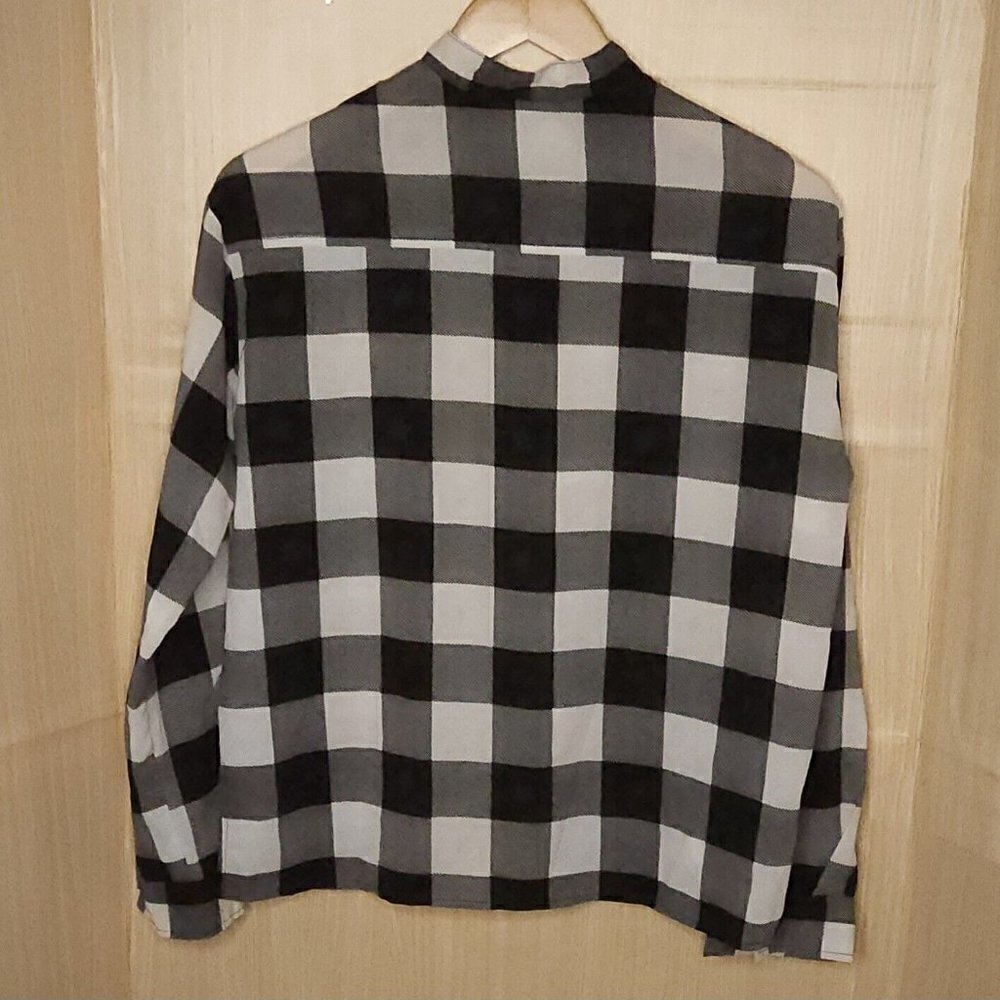 BB Dakota Black White Check Blouse Small - Picture 2 of 6